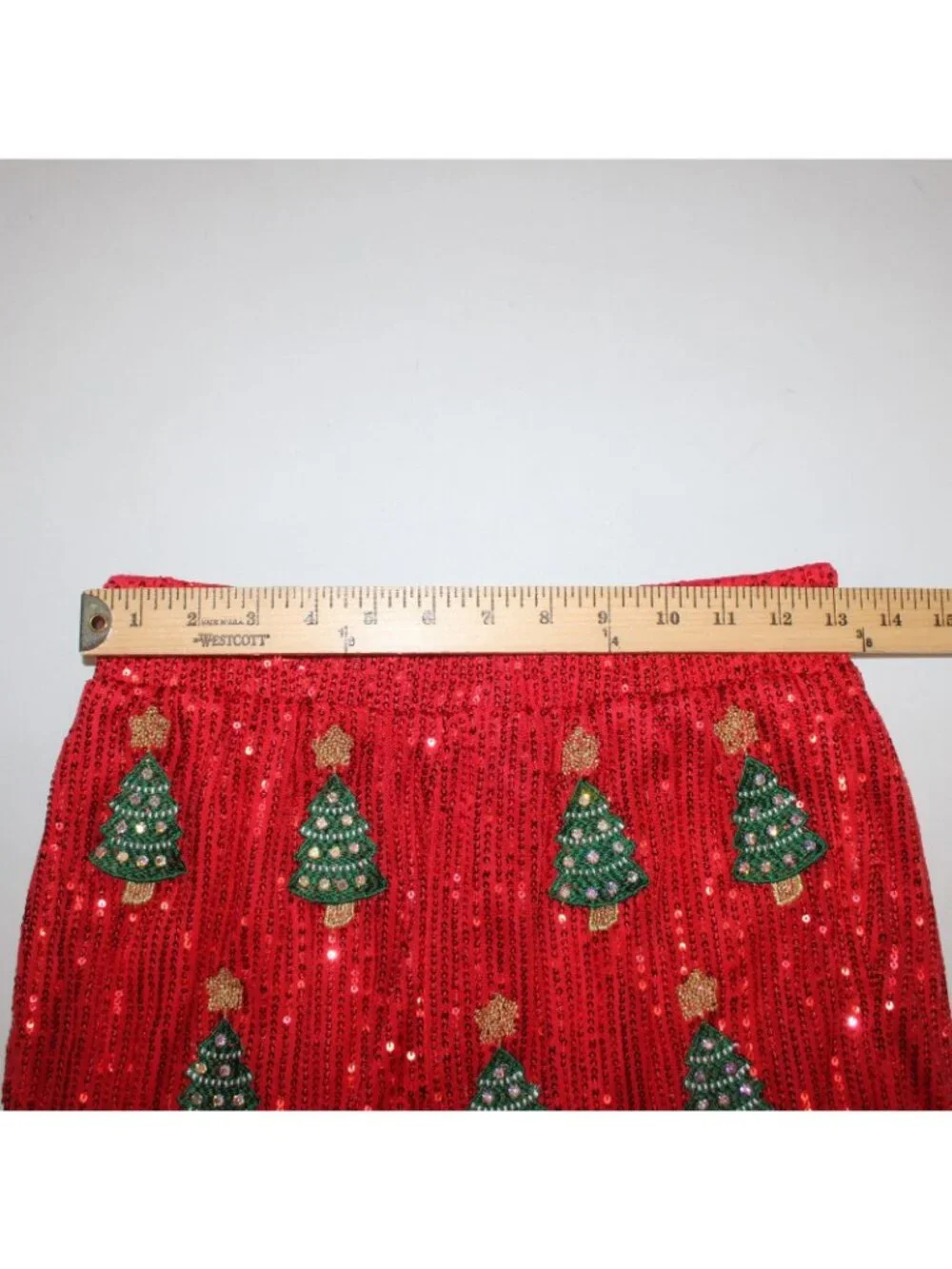 Why Dress Shorts NEW $68 Sz S x 2.5 Red Multi Color Rhinestones Xmas Tree Poly